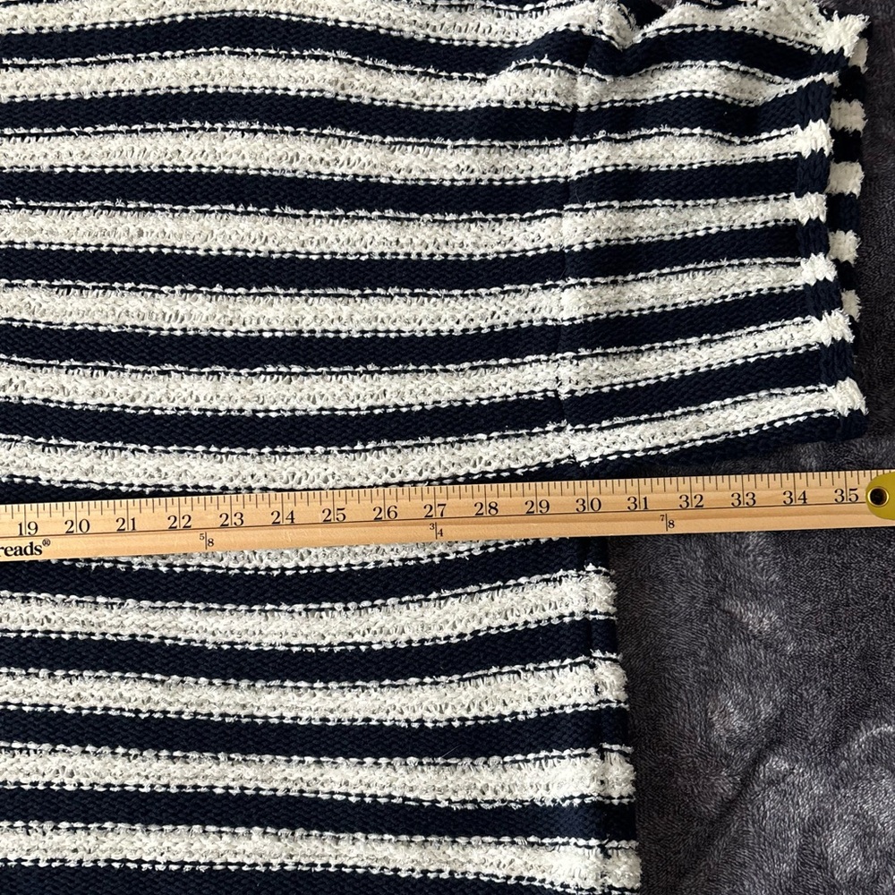 Anthropologie Evie Poncho Sweater Large Striped Relaxed Oversize Short Sleeve - Picture 8 of 9